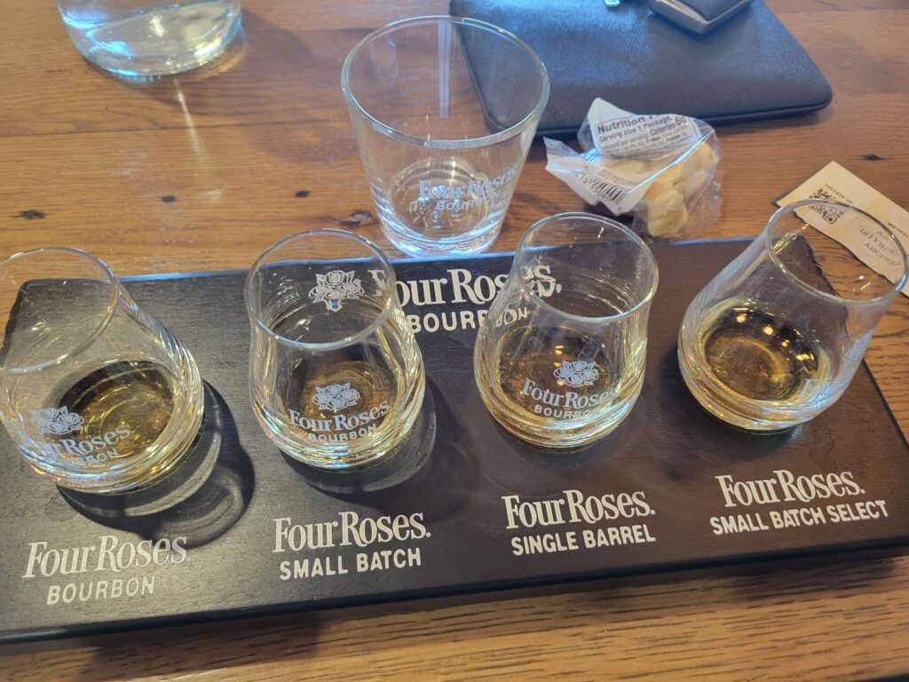 Four Roses Tasting experience. An excellent thing to do on the Bourbon Trail.